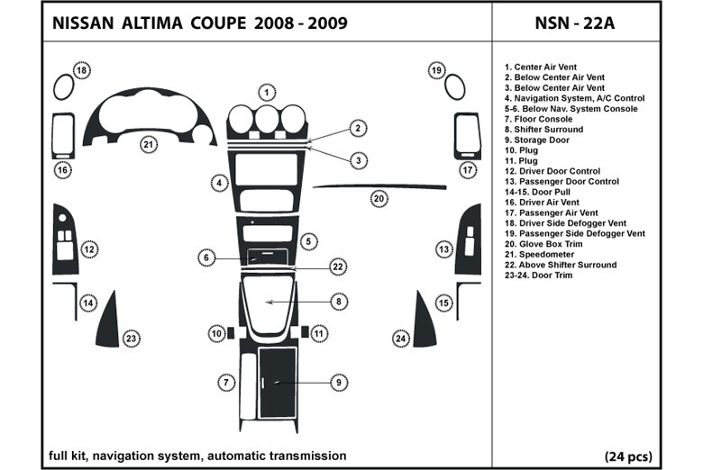 Nissan altima coupe dash kit oem #1