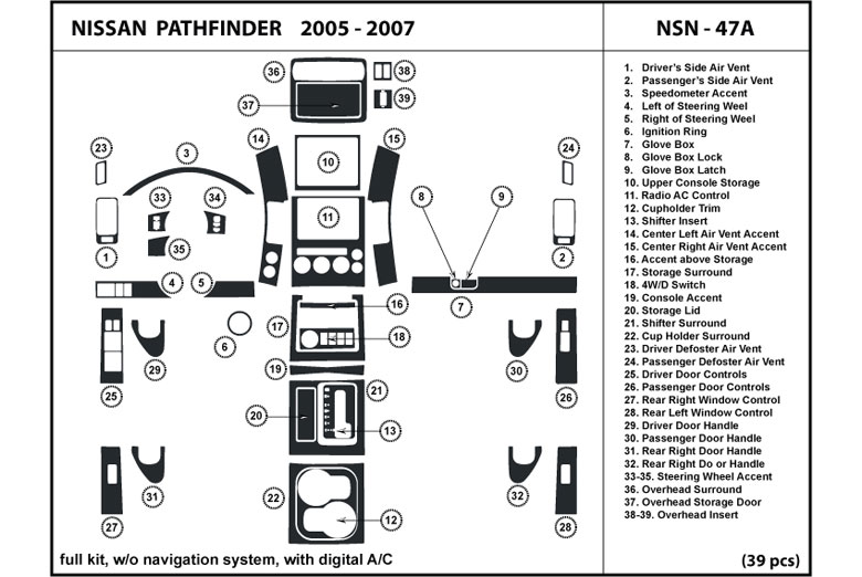 2006 Nissan pathfinder dash kit #1