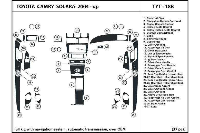 2004 toyota solara dash kit #3