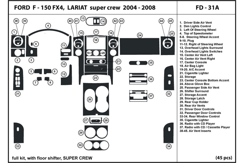 2006 ford f150 interior trim outlet parts