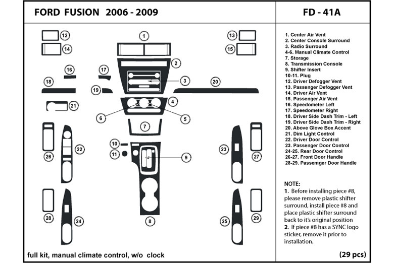 2006 Ford fusion dash kit #5