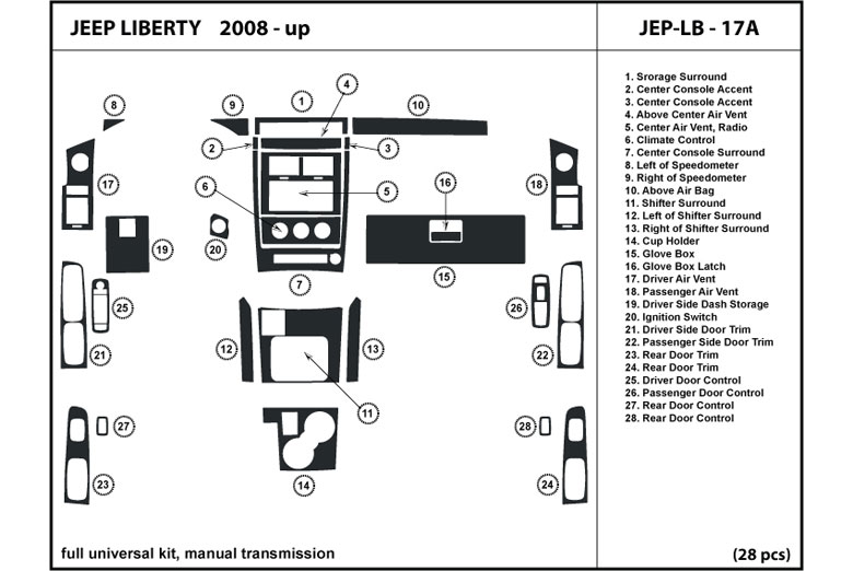 DL Auto® Jeep Liberty 2008-2012 Dash Kits wiring diagram 2012 liberty 