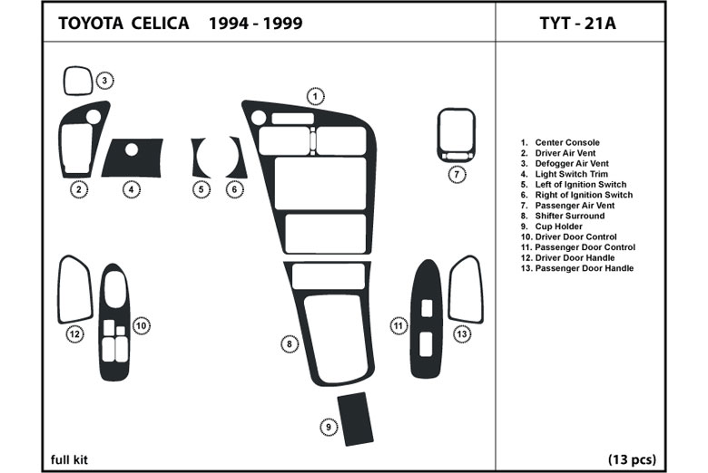 Toyota celica outlet interior parts