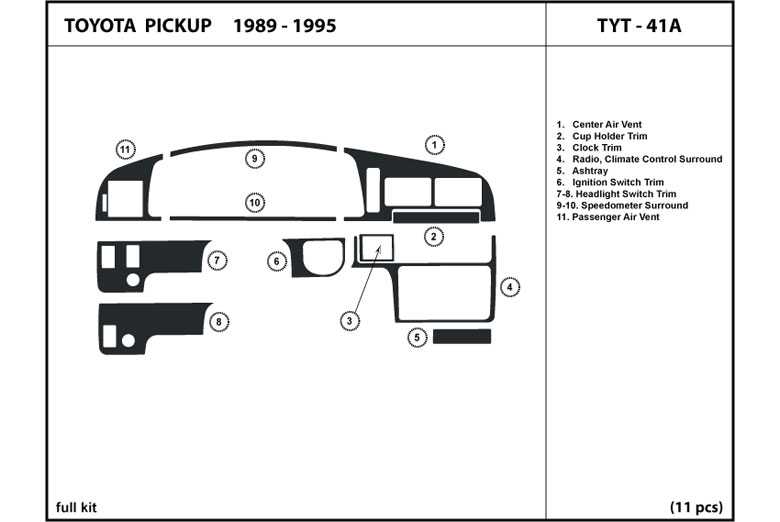 94 toyota pickup dash trim