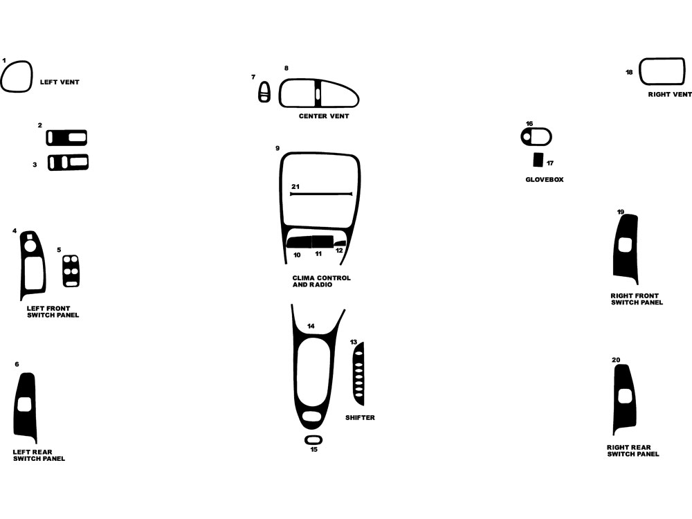 Oldsmobile Intrigue 1998-2002 Dash Kits | DIY Dash Trim Kit