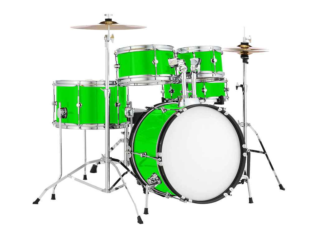 3M™ 1080 Satin Neon Fluorescent Green Drum Kit Wraps | Drum Set Wraps