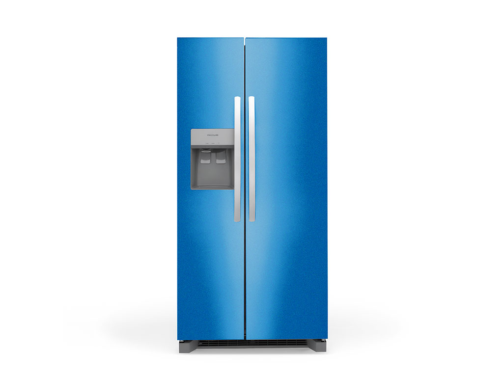 Rwraps™ Satin Metallic Ocean Blue Refrigerator Wraps | Fridge Wraps