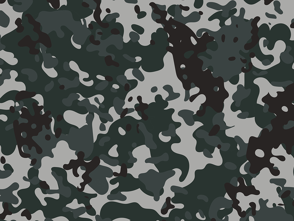 Rwraps™ Gray Camouflage Print Vinyl Wrap Film - Pewter Multicam