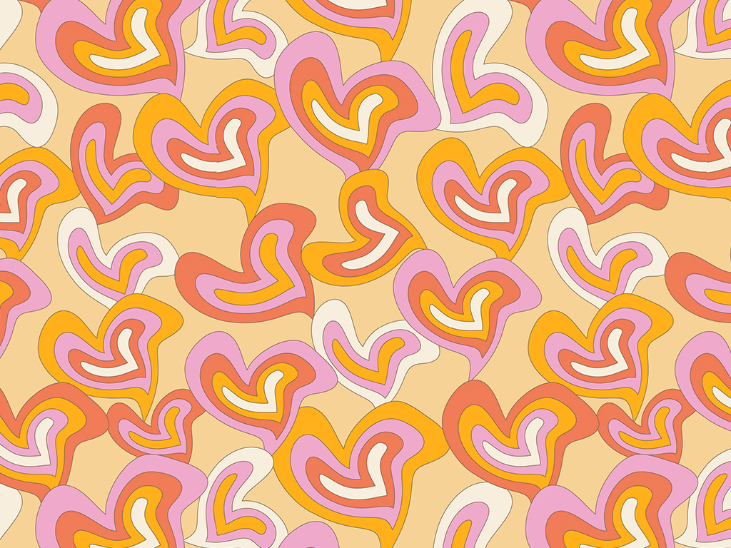 Rwraps™ Groovy Baby Kitsch Heart Vinyl Wrap | Heart Print Car Wrap Film