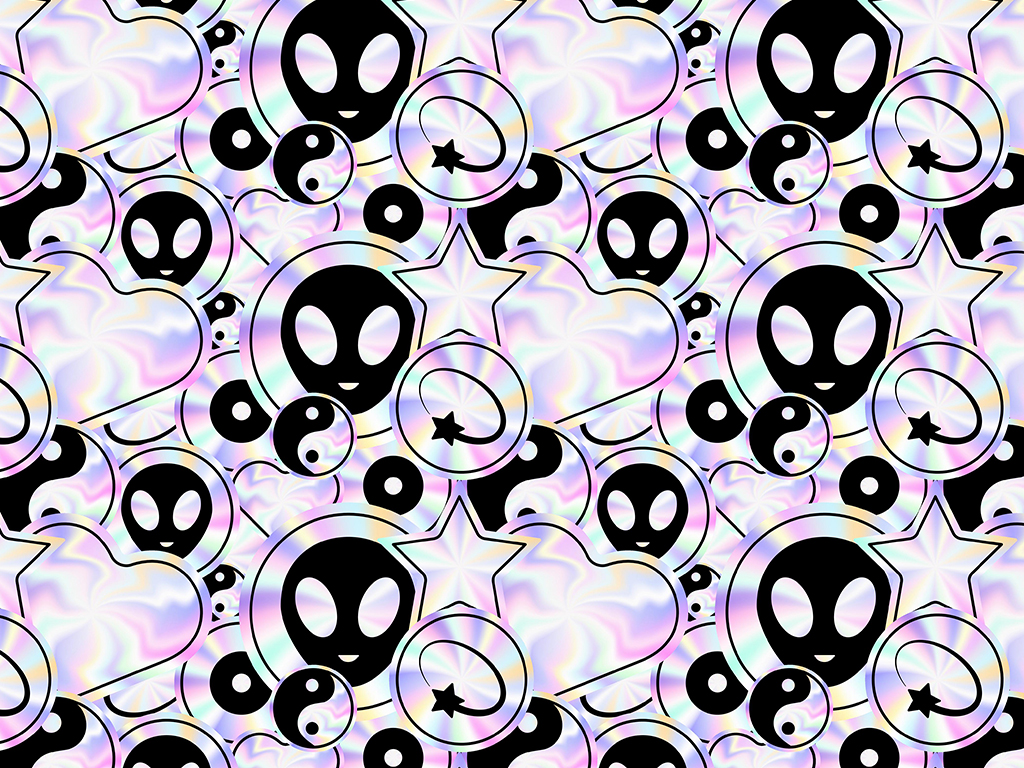 Rwraps™ Holographic Aliens Sticker Bomb Vinyl Wrap | Sticker Bomb Print ...