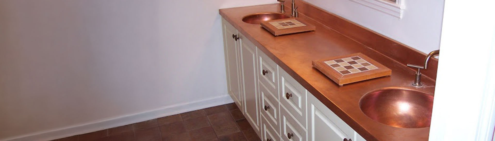 Copper Bathroom Countertop Wraps