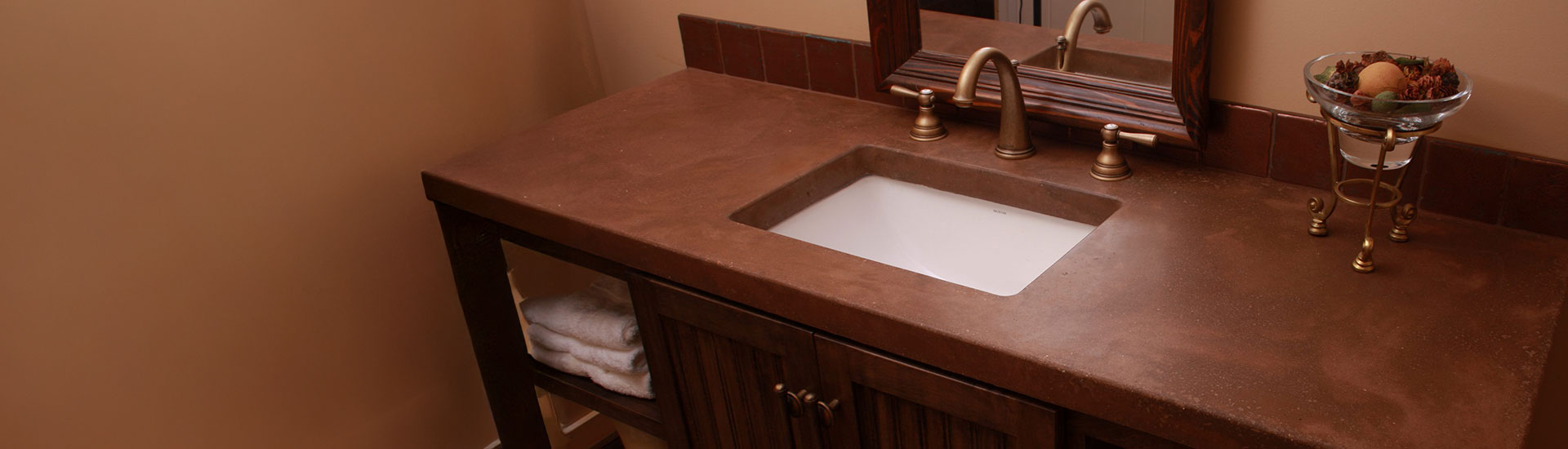 Mahogany Bathroom Countertop Wraps