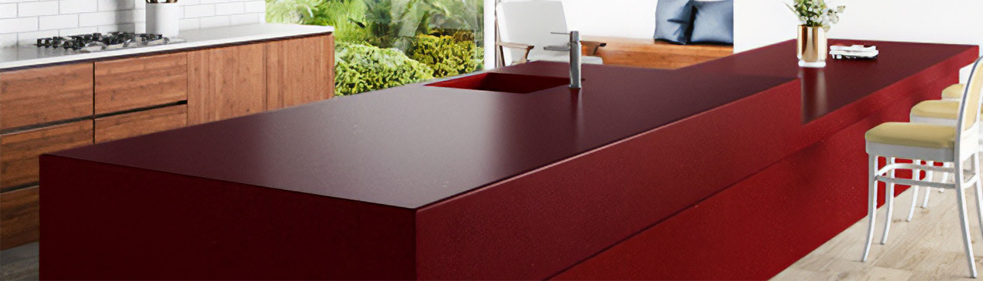 Maroon Kitchen Countertop Wraps