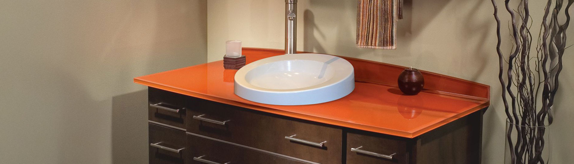 Orange Bathroom Countertop Wraps