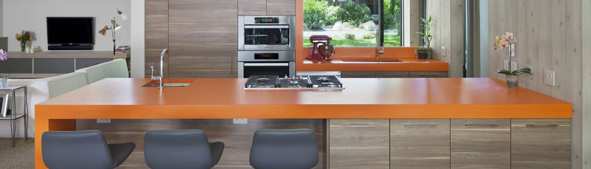 Orange Kitchen Countertop Wraps