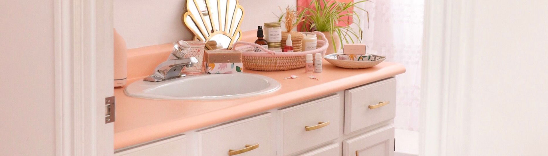 Pink Bathroom Countertop Wraps