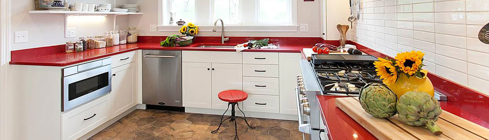 Red Kitchen Countertop Wraps