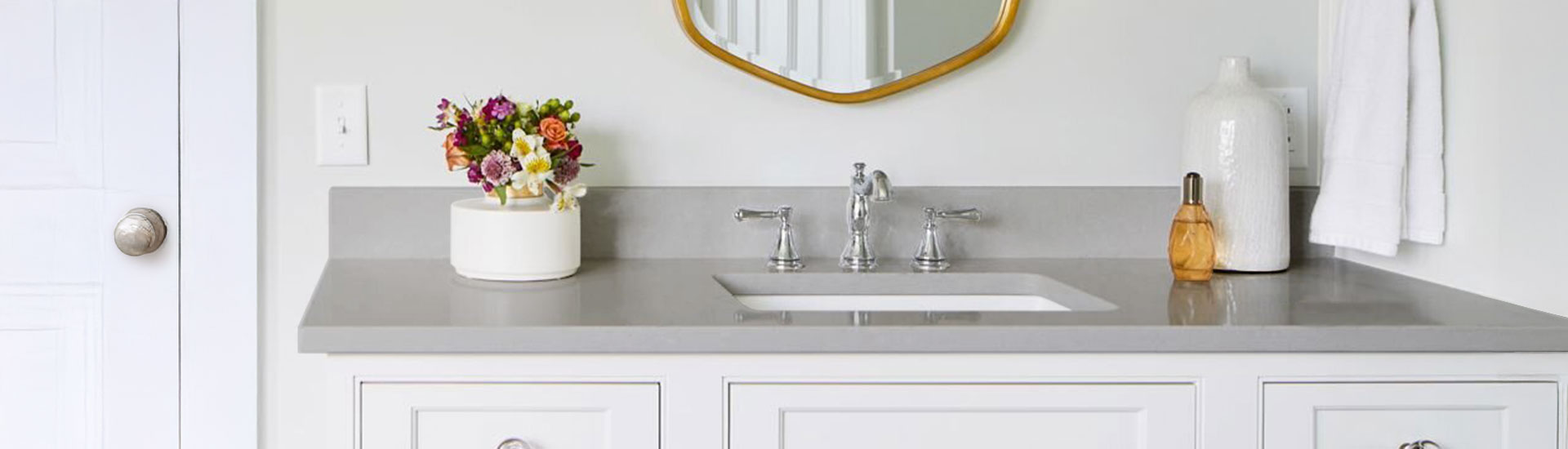 Silver Bathroom Countertop Wraps