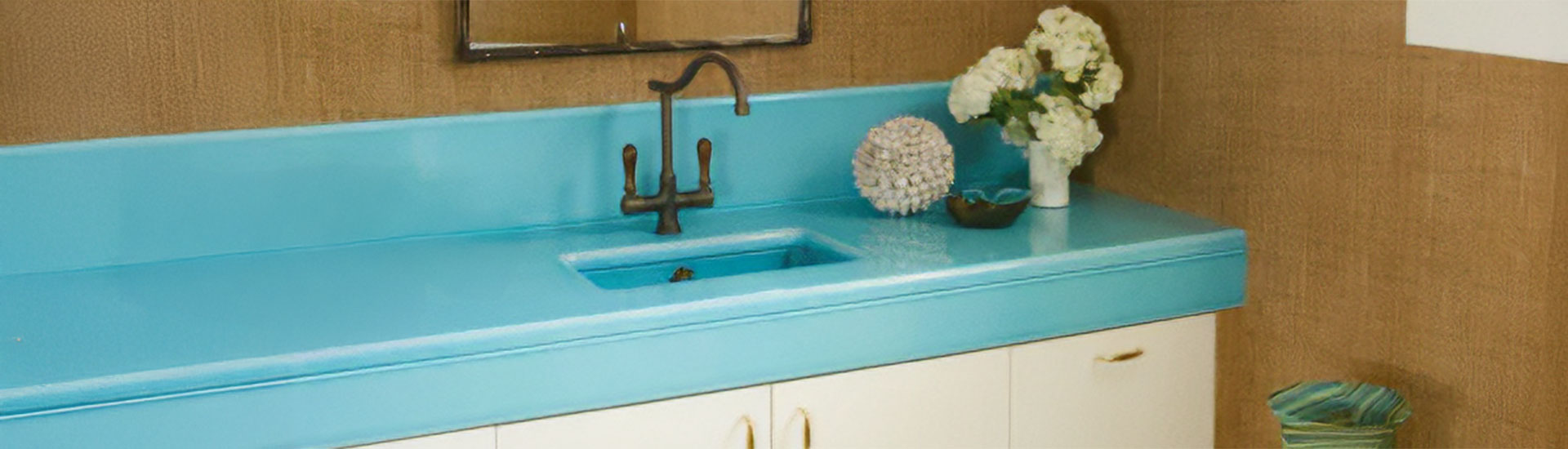 Teal Bathroom Countertop Wraps