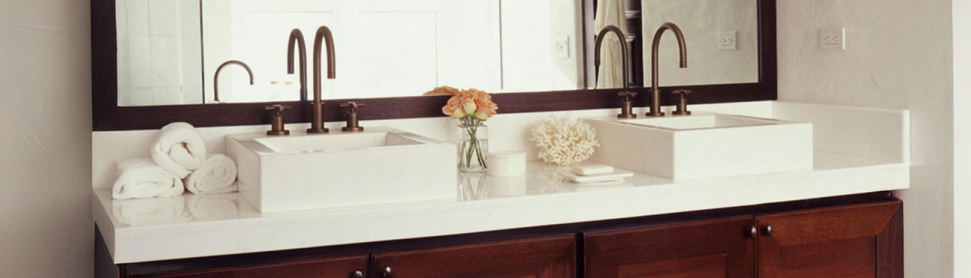 White Bathroom Countertop Wraps