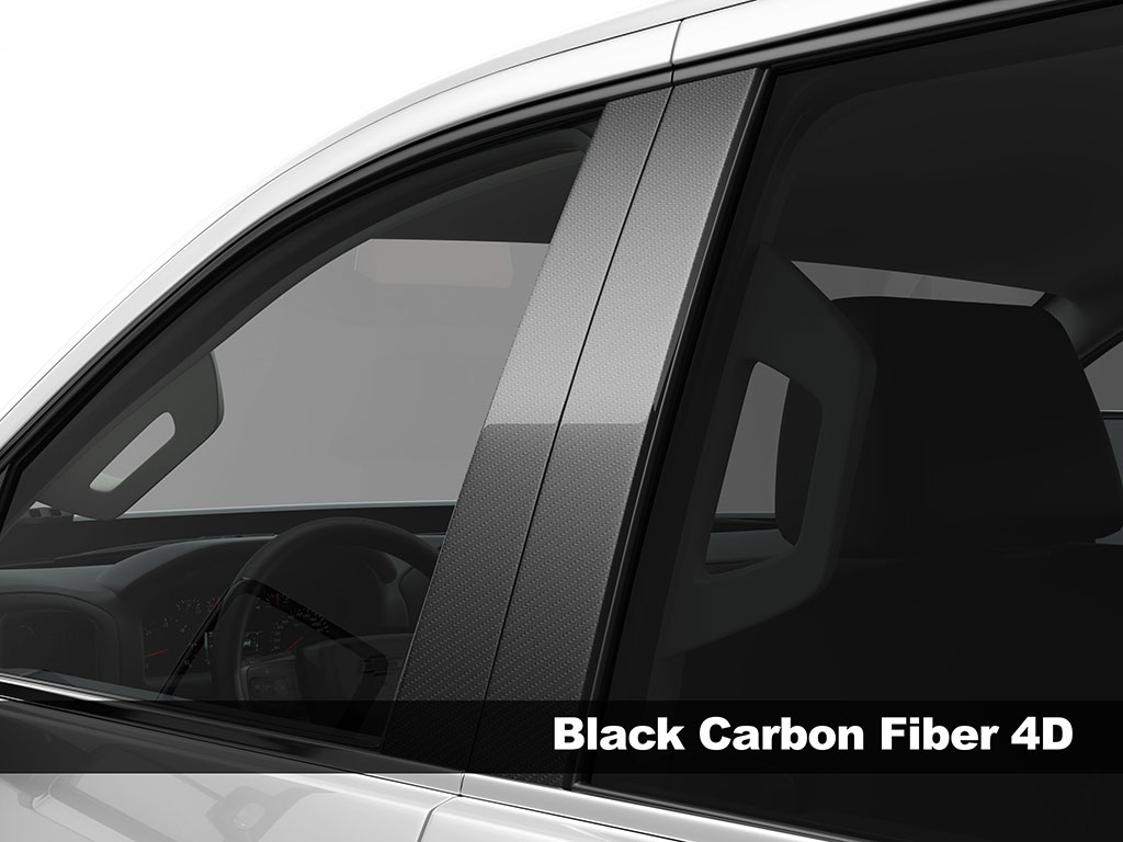 4D Carbon Fiber Black Pillar Trim Finish