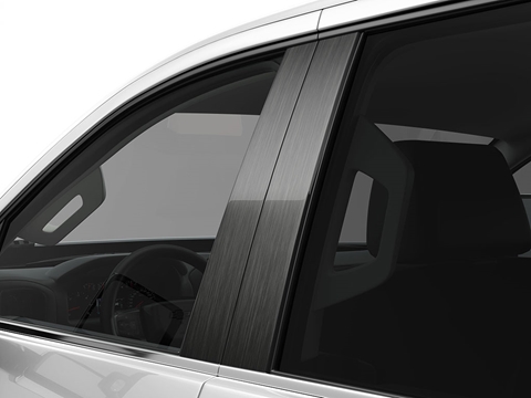 Rvinyl™ Mitsubishi Outlander 2003-2006 Brushed Aluminum Black Pillar Covers