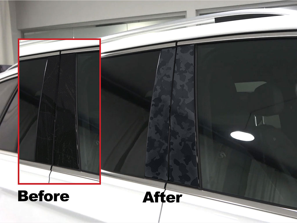 Camo Pillar Trim Before and After