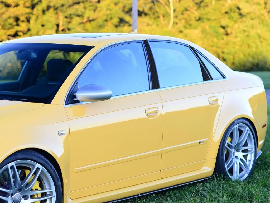 Audi RS 4 2007-2008 Brushed Aluminum Black Pillar Trim Diagram