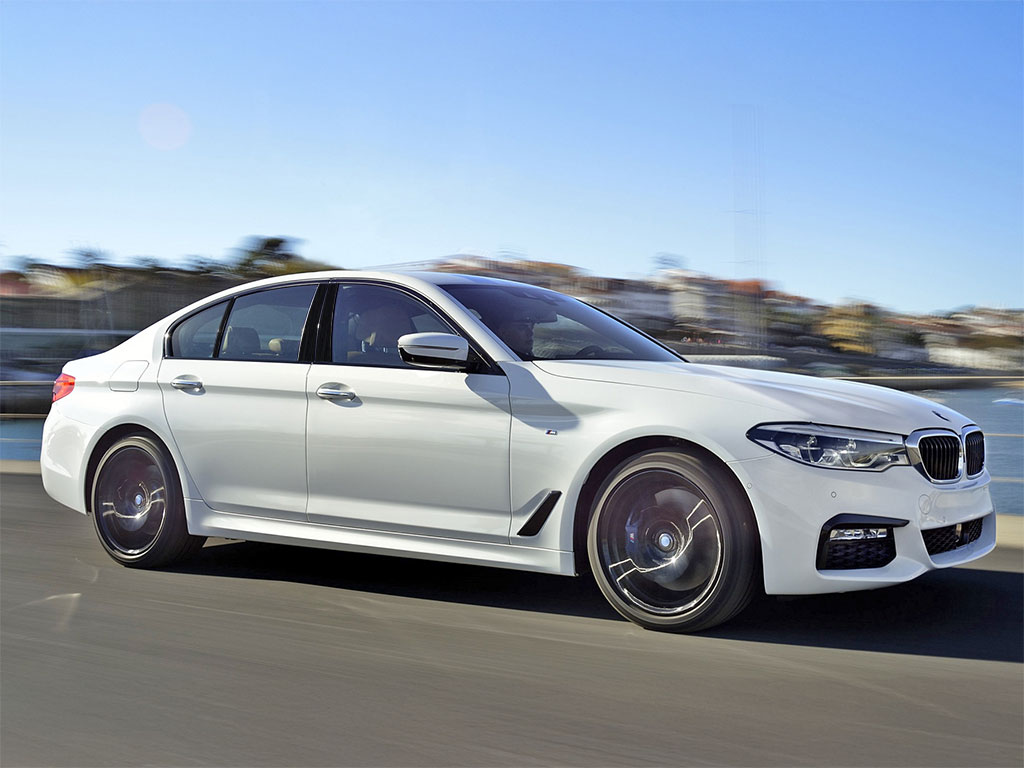 BMW 5-Series Sedan 2018-2023 Brushed Aluminum Black Pillar Trim