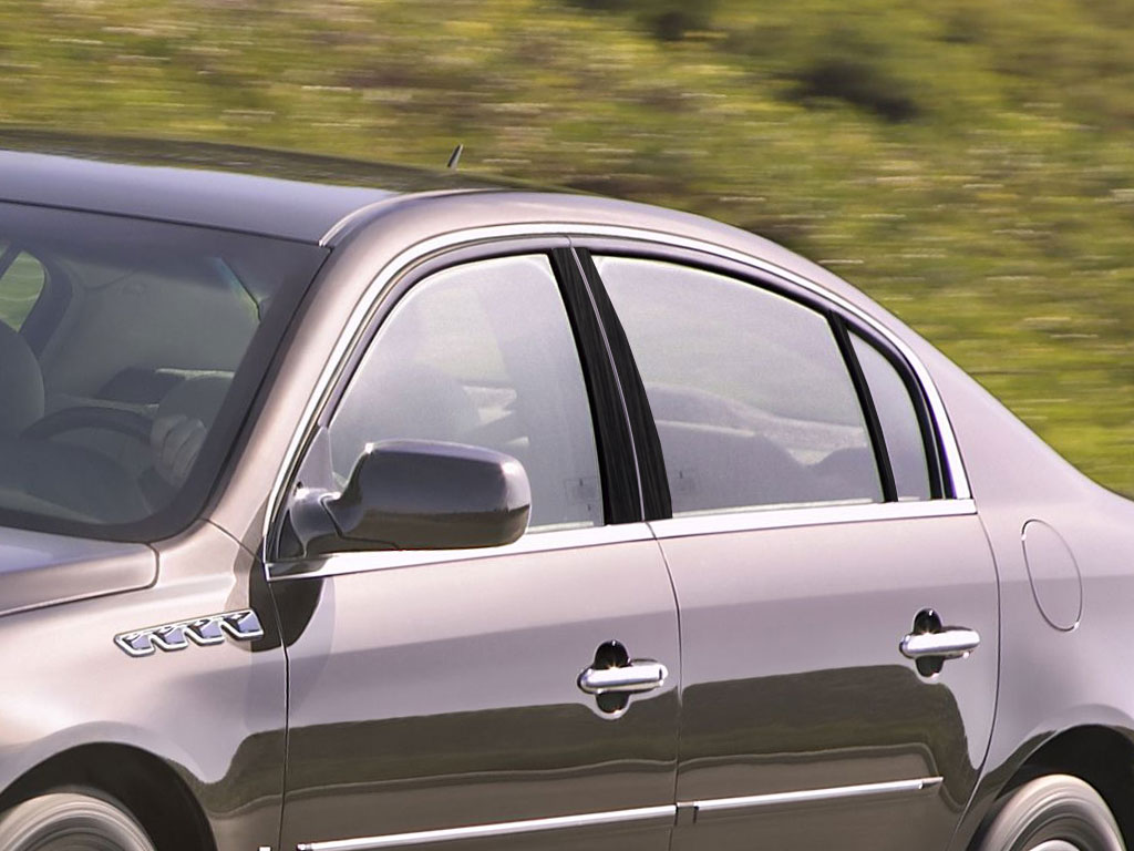 Buick Lucerne 2006-2011 Brushed Aluminum Black Pillar Trim Diagram