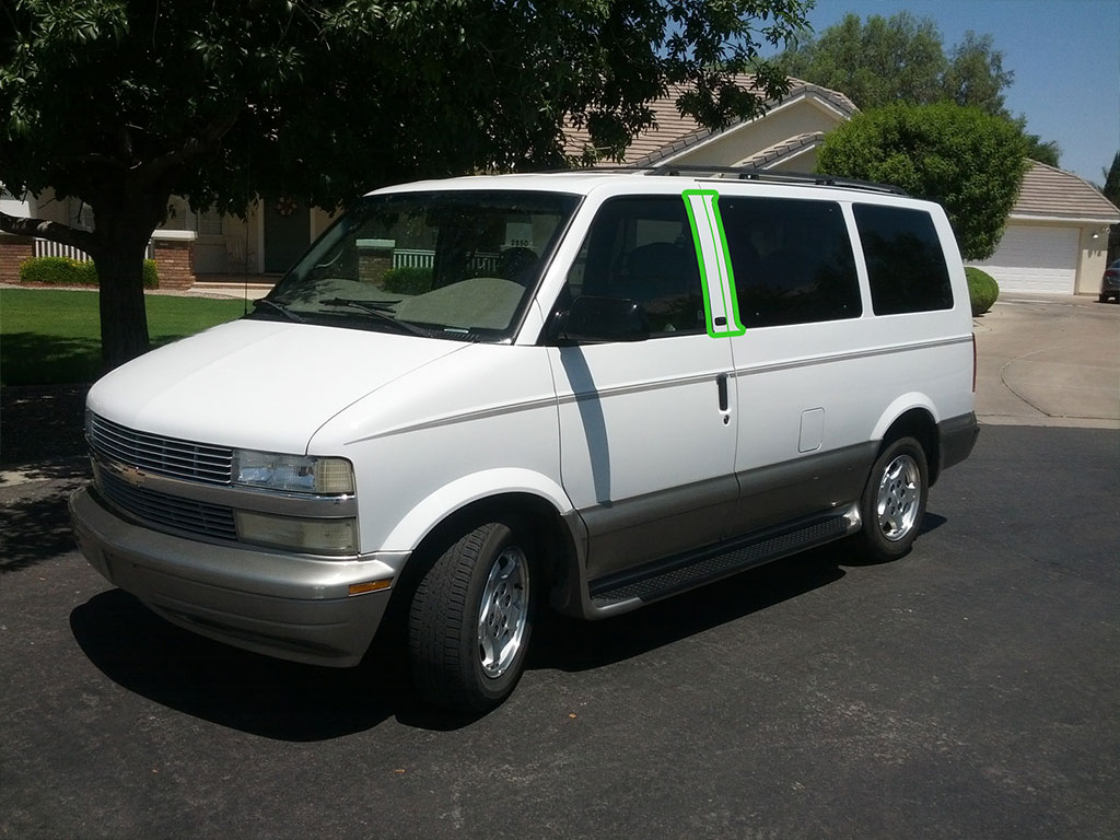 Chevrolet Astro 1990-2005 Standard Passenger Van Pillar Post Trim Installation Location