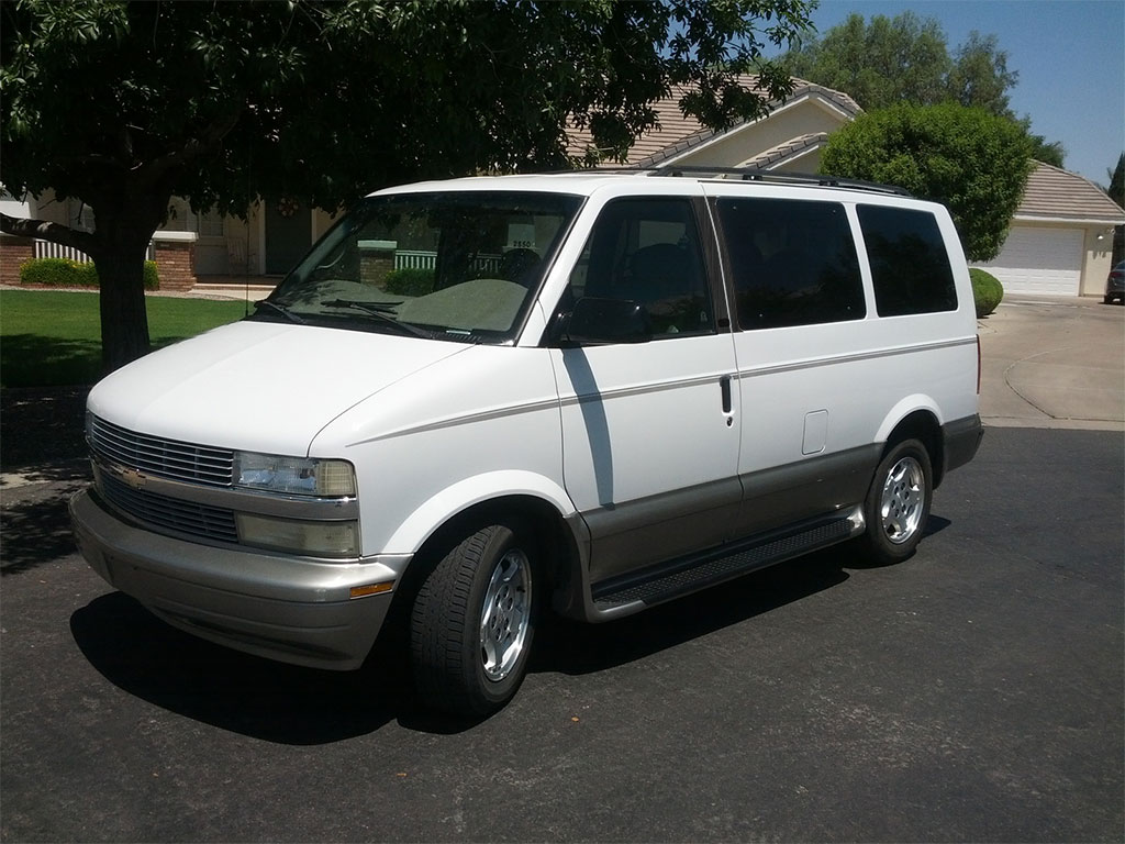 Chevrolet Astro 1990-2005 Standard Passenger Van Brushed Aluminum Black Pillar Trim