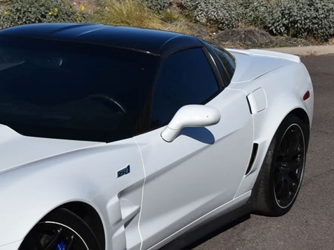 Rvinyl™ Chevrolet Corvette 2005-2010 Brushed Aluminum Black Pillar Covers