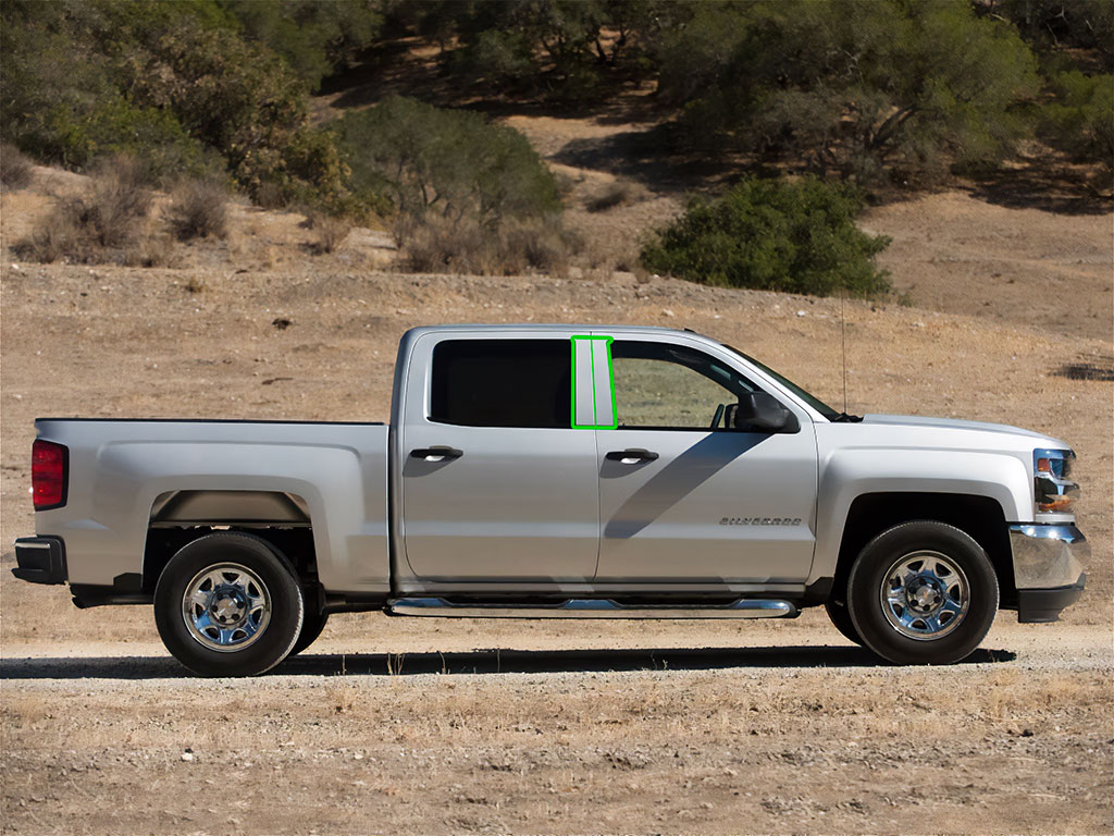 Chevrolet Silverado 2014-2018 1500 Crew Cab / Extended Pillar Post Trim Installation Location