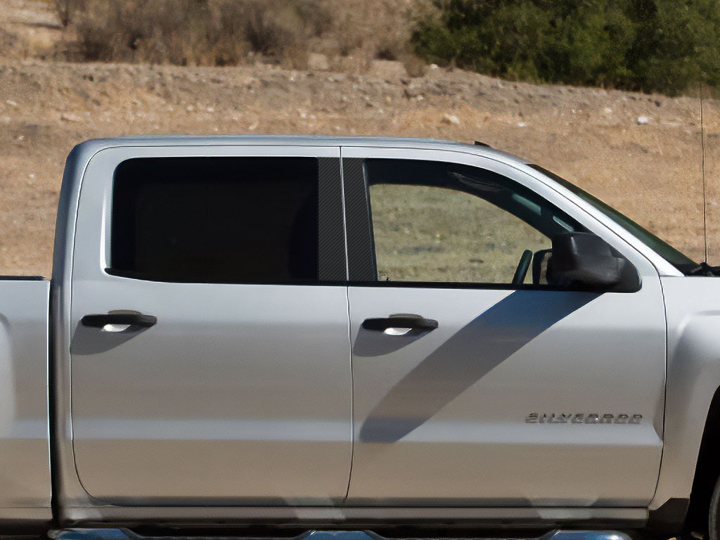 Chevrolet Silverado 2014-2018 1500 Crew Cab / Extended Carbon Fiber Pillar Trim Diagram