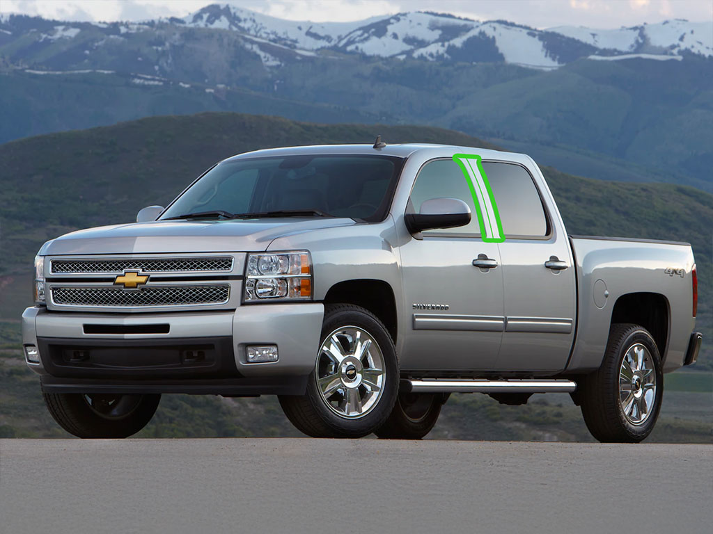 Chevrolet Silverado 2007-2013 Regular / Crew Cab Pillar Post Trim Installation Location