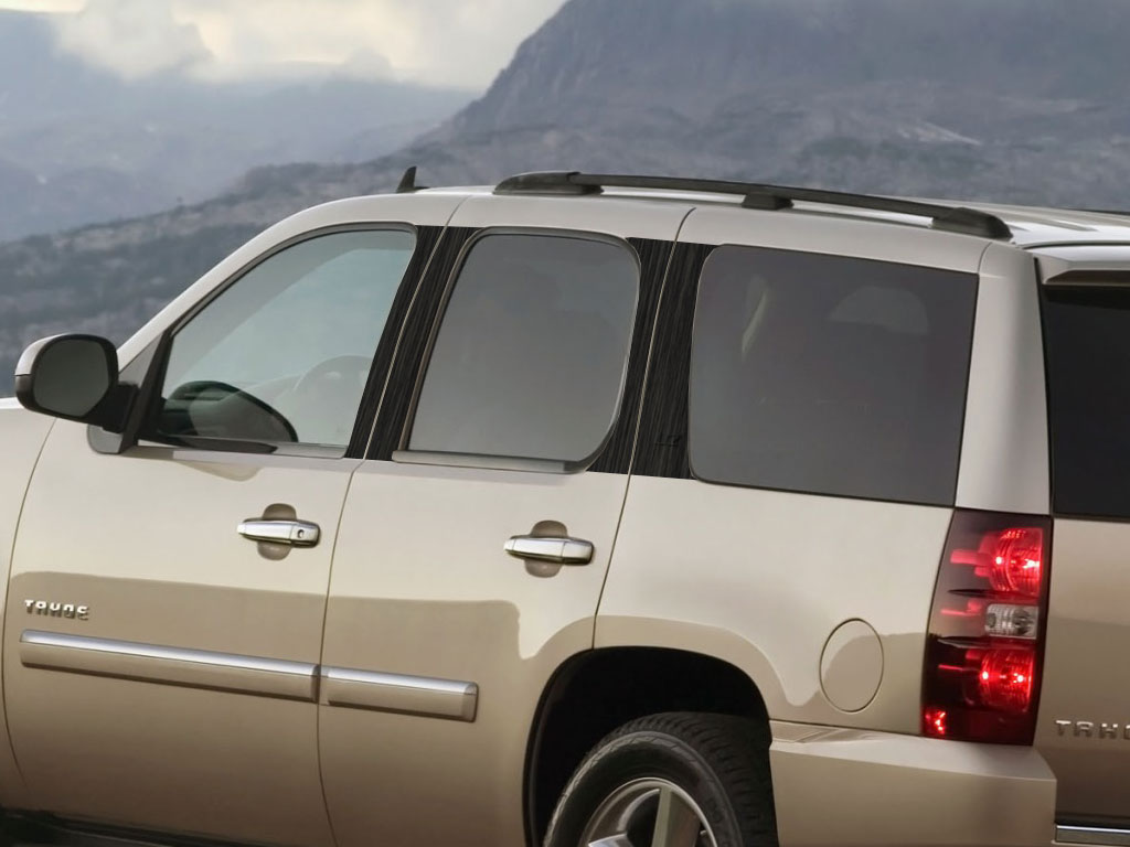 Chevrolet Tahoe 2007-2014 Brushed Aluminum Black Pillar Trim Diagram