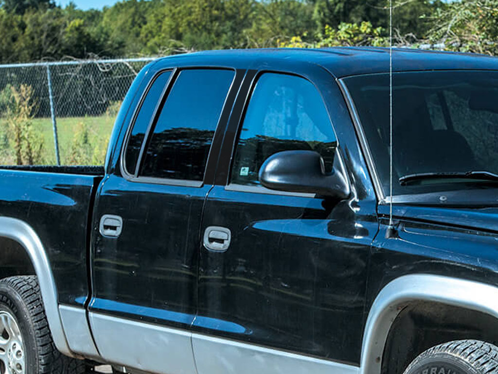 Dodge Dakota 1997-2004 Extended Cab Gloss Black Pillar Trim Diagram