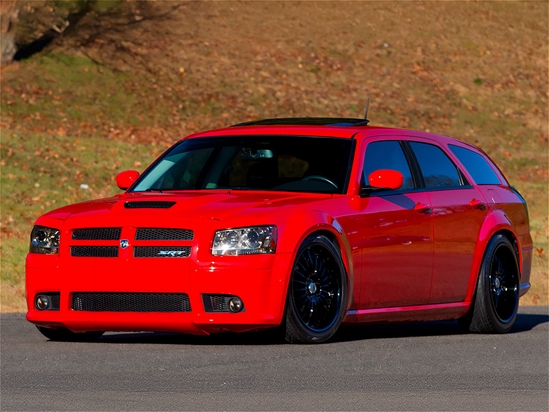 Dodge Magnum 2005-2008 Brushed Aluminum Black Pillar Trim