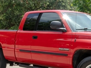 Dodge Ram 1994-2001 Brushed Aluminum Black Pillar Trim Diagram