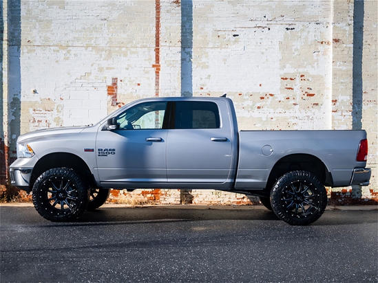 Dodge Ram 2019-2019 Classic Brushed Aluminum Black Pillar Trim