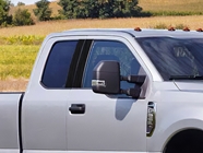 Ford F-250 2017-2024 (Regular Cab) Brushed Aluminum Black Pillar Cover Diagram