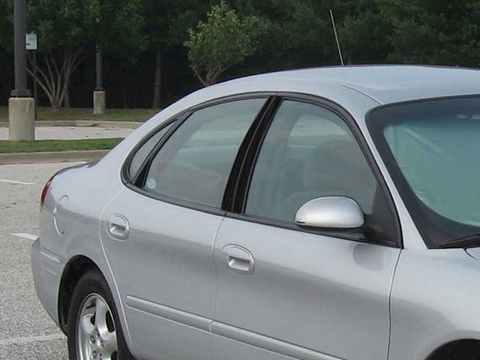 Rtrim™ Ford Taurus 1996-2007 Brushed Aluminum Black Pillar Post Trim (Sedan)