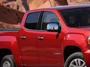 GMC Canyon 2015-2023 Crew Cab Brushed Aluminum Black Pillar Trim Diagram