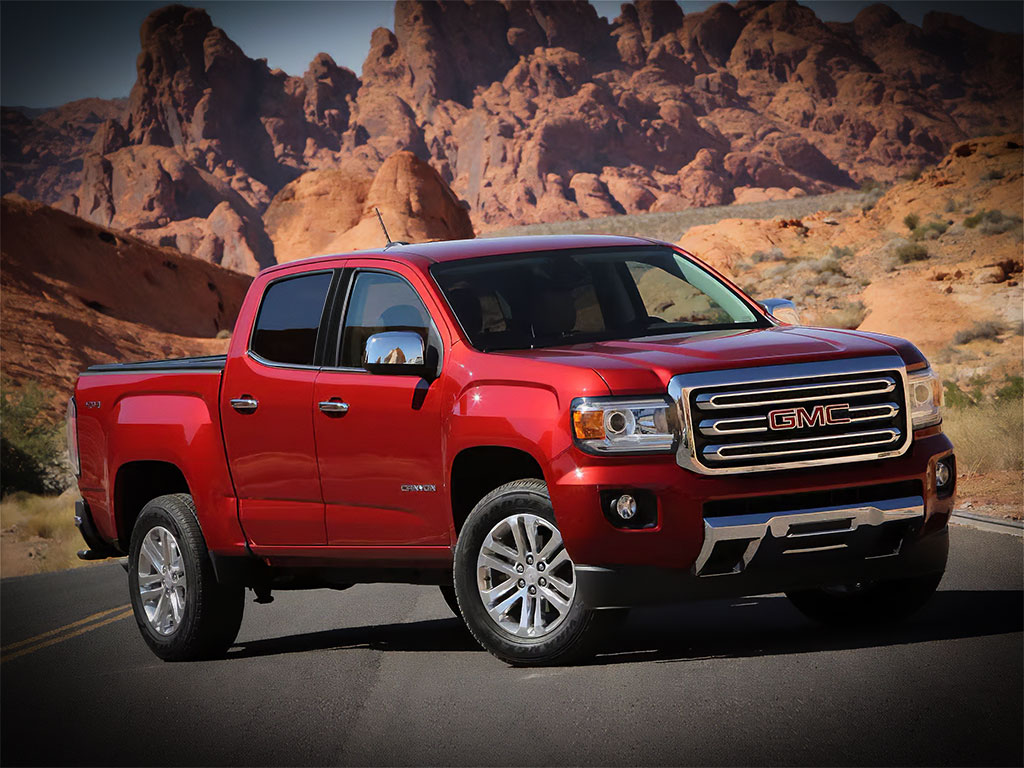 GMC Canyon 2015-2023 Crew Cab Brushed Aluminum Black Pillar Trim