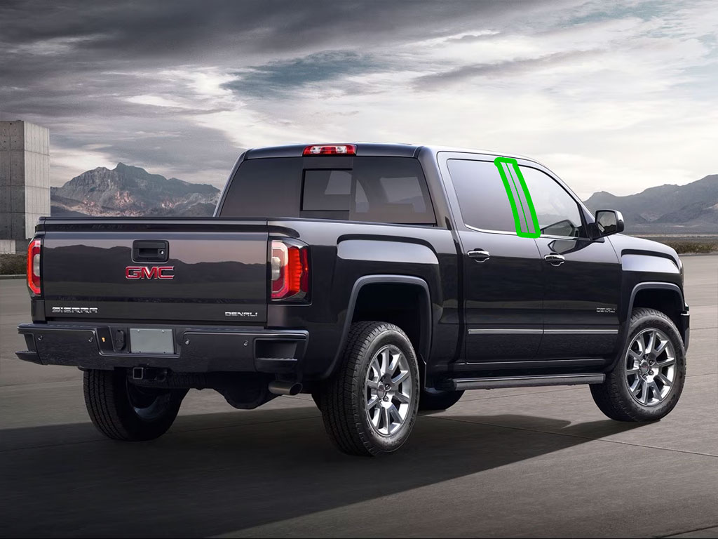 GMC Sierra 2014-2018 1500 Crew / Extended Cab Pillar Post Trim Installation Location