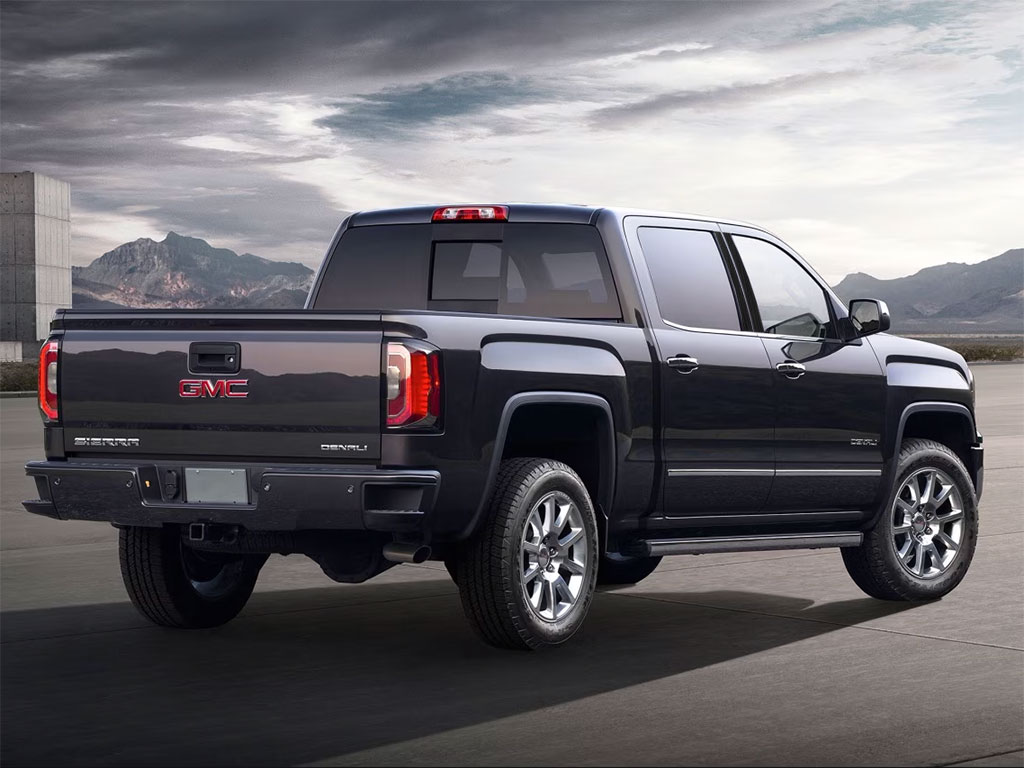 GMC Sierra 2014-2018 1500 Crew / Extended Cab Brushed Aluminum Black Pillar Trim