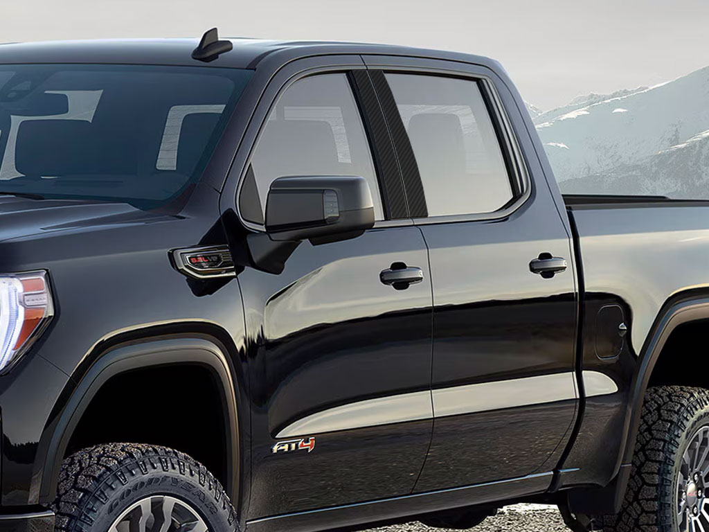 GMC Sierra 2015-2019 (2500 / 3500 Crew / Extended Cab) Carbon Fiber Pillar Cover Diagram