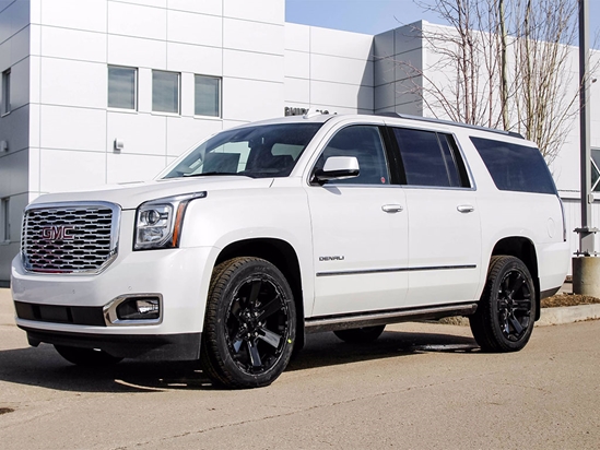 GMC Yukon 2015-2020 Brushed Aluminum Black Pillar Trim