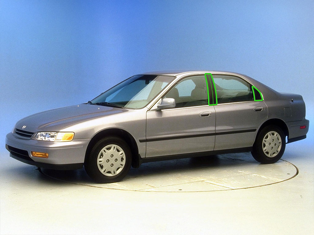 Honda Accord 1994-1997 Sedan Pillar Post Trim Installation Location